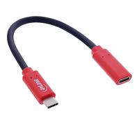 Inline Cable Adaptador USB de Datos USB-C Macho a USB-C Hembra 0,2 m, Carga Segura sin Transferencia de Datos, protección Flexible, hasta 240 W PD, 31654