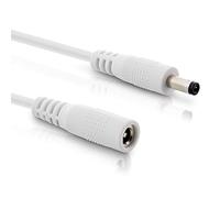 InLine - Cable alargador CC, cable de alimentación universal para Amazon Echo Dot, tiras LED, cámaras de vigilancia, CC macho/hembra 4,0 x 1,7 mm, blanco, 1 m