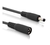 InLine - Cable alargador CC, Cable de alimentación Universal para Amazon Echo Dot, Tiras LED, cámaras de vigilancia, CC Macho/Hembra 4,0 x 1,7 mm, Negro, 3 m