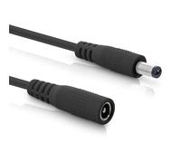 InLine - Cable alargador CC, Cable de alimentación Universal para Tiras LED, cámaras de vigilancia, impresoras, routers, conmutadores, etc., CC Macho/Hembra 5,5 x 2,1 mm, Negro, 2 m