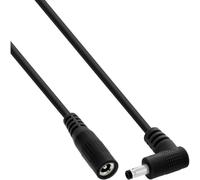 Inline Cable alargador CC, Conector acodado 4,0 x 1,7 mm, Negro, 2 m | 2 m, AWG 18, 12-24 V DC, 140 W, enchufe recto, cubierta de PVC, ahorro de espacio