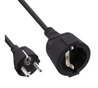 InLine - Cable alargador (con protección para niños, Macho-Hembra, 10 m), Color Negro