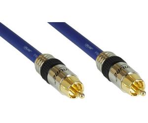 InLine Cable Cinch AUDIO, PREMIUM, clavijas doradas, 1x clavija Cinch/enchufe, 2m