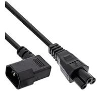Inline Cable de alimentación de 5 m C14 a C5 en ángulo, Cable de | Acoplamiento en ángulo, conectores moldeados, H05VV-F, cable de PVC, negro