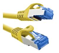 InLine® Cable de conexión Cat.6A, S/FTP, TPE (LSZH), CCA, PoE, LAN, Ethernet, cable de red, RJ45 Gigabit, amarillo, 0,5 m, 72655Y