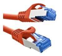 InLine® Cable de conexión Cat.6A, S/FTP, TPE (LSZH), CCA, PoE, LAN, Ethernet, cable de red, RJ45 Gigabit, rojo, 7,5 m, 72607R