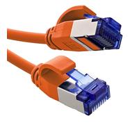 InLine Cable de conexión fino, cat. 6A, S/FTP, TPE (LSZH) flexible, PoE, cobre (CU), LAN, Ethernet, cable de red, RJ45 Gigabit, naranja, 1,5 m, 74914