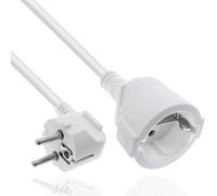 InLine Cable de extensión, Cable de alimentación, 1 m, Conector acodado/Hembra, H05VV-F, para Interiores, Mayor protección táctil, Color Blanco, 16400U