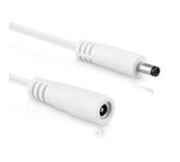 InLine - Cable de extensión CC, cable de extensión universal para tiras LED, cámaras de vigilancia, impresoras, routers, interruptores y mucho más, CC macho/hembra 4,0 x 1,7 mm, blanco, 3 m