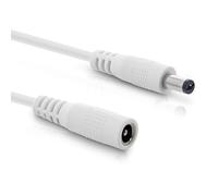 InLine - Cable de extensión de CC, fuente de alimentación universal para tiras LED, cámaras de vigilancia, impresoras, routers, interruptores, etc. Enchufe CC macho/hembra 5,5 x 2,1 mm, blanco, 5 m