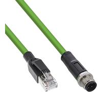 InLine Cable de red industrial, M12 de 4 pines con código D macho a RJ45, Ethernet Cat. 5e M12 de 4 pines, PUR, 2 m, 40402