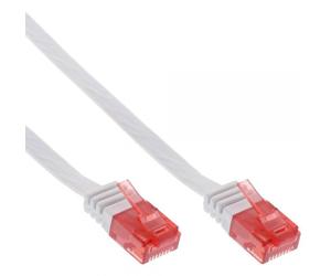InLine cable de red plano, U/UTP, Cat.6, blanco 2 m