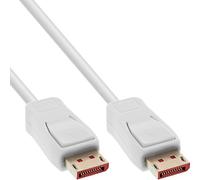 InLine Cable DisplayPort 1.4, 8 K, 60 Hz, UHD 4 K, 120 Hz, HDR, contactos dorados, 1 m, 17201 W, color blanco