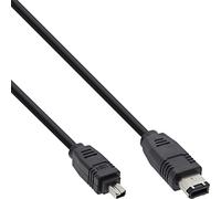 InLine Cable FireWire 34642, conector IEEE1394 de 4 pines a conector de 6 pines, negro, 1,8 m