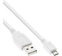 InLine - Cable Micro USB 2.0 (Conector USB-A Macho a Micro USB Tipo B, 1,8 m), Color Blanco