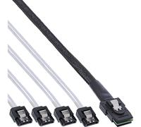 Inline® cable sas, mini sas sff8087 a 4x sata, host a placa posterior