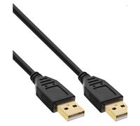 InLine cable USB 2.0, A a A, negro, contactos dorados, 5m