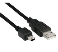 InLine cable USB 2.0 mini, enchufe A a enchufe mini-B (5pin), negro, 1m