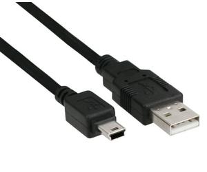 InLine cable USB 2.0 mini, enchufe A a enchufe mini-B (5pin), negro, 1m