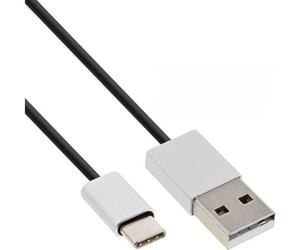 InLine Cable USB 2.0, tipo C macho a A macho, negro/aluminio, flexible, 5m