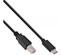 InLine Cable USB 2.0, tipo C macho a B macho, negro, 0,5m