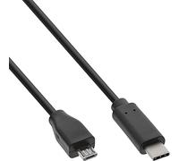 InLine USB C/USB Micro-B, 2 m - Cable USB (2 m, 2 m, USB C, Micro-USB B, 2.0, Male connector / Male connector, Negro)