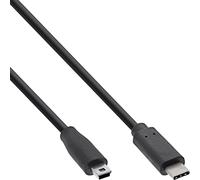 InLine 0.5m, USB2.0-C/USB2.0 Mini-B - Cable USB (USB2.0-C/USB2.0 Mini-B, 0,5 m, USB C, Mini-USB B, 2.0, Male connector / Male connector, Negro)