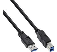 InLine - Cable USB 3.0 (Conector A a Conector B, 5 m), Color Negro