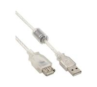 InLine 34610Q - Cable USB (USB A, USB A, Macho/Hembra, 480 Mbit/s, 1 m) Transparente