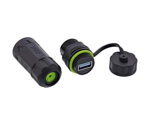 Inline Cable USB-A Corto, Resistente al Agua IP68, blindado, Conector USB-A para Enchufe, Datos de 5 Gbps y Corriente 5 V/2 A, Cable de extensión USB para Uso en Exteriores y tecnología, 69927Q