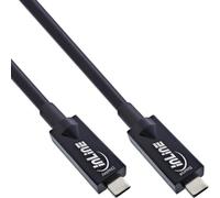 InLine Cable USB-C AOC de 15 m, USB 3.2 Gen.2, 10 Gb/s, DisplayPort Alt Mode, HDR, 60 W, negro, 35798A