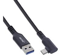 InLine Cable USB-C VR de 5 m, acodado a USB-A, USB 3.2 Gen.1, 60 W, 5 Gb/s, para gafas Meta/Oculus VR, negro, 35715 V