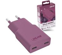 Inline Cargador USB-C de 30 W, Fuente de alimentación GAN con Dual USB-C, PD, PPS, Carga rápida para Smartphone, Tablet, Wild Berry/Lila, 31590P
