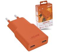 Inline Cargador USB-C de 30 W, Fuente de alimentación GAN con Dual USB-C, PD, PPS, Carga rápida para Smartphone, Tableta, Papaya/Naranja, 31590O