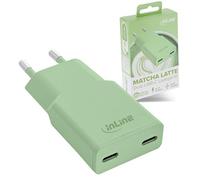 Inline Cargador USB-C de 30 W, Fuente de alimentación GAN con Dual USB-C, PD, PPS, Carga rápida para Smartphone, Tableta, Matcha Latte/Verde, 31590G