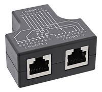 InLine® Cat.5e STP - Adaptador en T (Puerto Doppler), RJ45 Hembra a 2 Conectores RJ45 Hembra