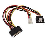 INLINE Cavo SATA alimentazione da 15pin Power SATA maschio (Alim.) a 15pin Power SATA Femmina (HDD) cscatto + 4pin 3,5" Femmina Marca