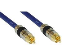 InLine Cinch cable AUDIO, PREMIUM, clavijas doradas, 1x Cinch plug/plug, 0,5m