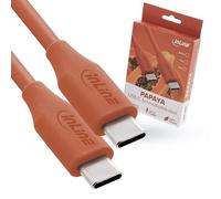 InLine Colour your Charge 35891O - Cable USB C de carga rápida (100 W, de silicona, flexible, para iPhone Air 17 Pro 16 15, iPad Galaxy S23 Pixeles, 1 m, color naranja)