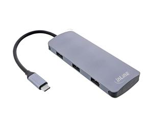 InLine Concentrador USB-C de 7 Puertos, PD 3.0 100 W, 4 Puertos USB-C, 3 Puertos USB-A, USB 3.2 Gen.2, 10 GB/s de Transferencia de Datos, función OTG, Divisor multipuerto/Distribuidor, para Ordenador
