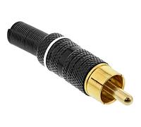 InLine - Conector RCA 99110P (metal negro, anillo blanco para cable de 6 mm)