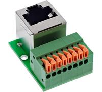 Inline Conector RJ45 acodado de 8 pines para carril de sombrero, Cat.5e, enchufe de red sin herramientas, conector LAN Ethernet vertical, 92505G