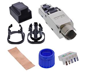 InLine® Conector RJ45 Cat.6A 500 MHz, blindado, 10 GB/s, para Cable de tendido, Montaje con LSA, 76204D