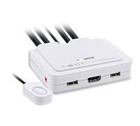 InLine Conmutador KVM 62613I, 2 Puertos, HDMI, 4K, USB, con Audio, Cable Integrado