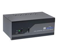 Inline Conmutador KVM de Escritorio, Monitor Dual de 2 Bandas, Displayport + HDMI, 4K, USB 3.0, Audio