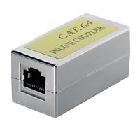 Inline coupler, cat 6a western 8/8-jack to western 8/8-jack