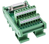 InLine D-Sub 92502C - Bloque de terminales hembra con terminales de tornillo para carril de sombrero, cableado sencillo en armario o proyecto técnico