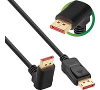 InLine® DisplayPort 1.4 - Cable DisplayPort (8K4K, ángulo hacia arriba, 2 m), color negro y dorado