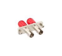 InLine Duplex ST/ST, Multimode, with Flange - Adaptador para Cable (Multimode, with Flange, 2 x ST, 2 x ST, Hembra/Hembra) Rojo, Plata