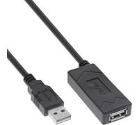InLine® Extensión activa USB 2.0 con amplificación de señal, USB A macho/hembra, cable de impresora, 7,5 m, 34616A